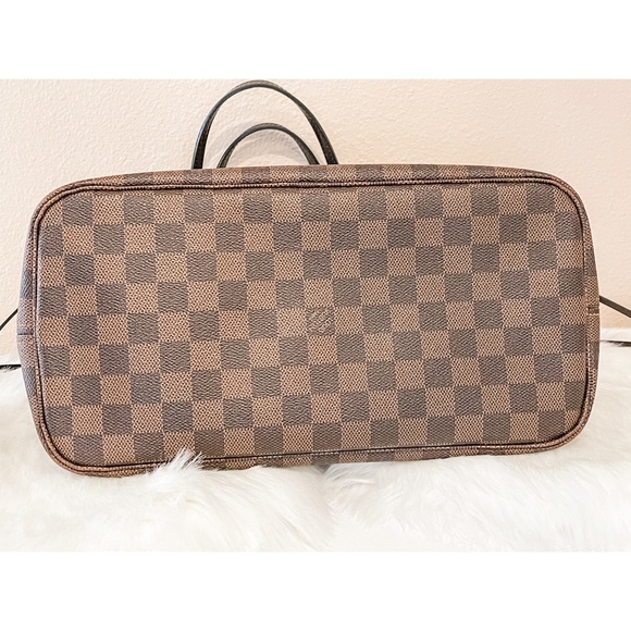 AUTHENTIC Louis Vuitton Damier Ebene Neverfull MM Rose Ballerine - Picture 5 of 11